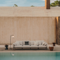 Sorells 4-местный модульный садовый диван из алюминия с зеленой отделкой