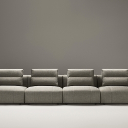 4-местный диван Bellagio, отделки KOBE 02 F6016,AURIGA NEGRO F2872,CARINA NEGRO F2882