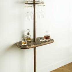 Барная консоль BAR (мрамор/латунь/орех)