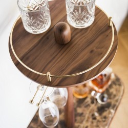 Барная консоль BAR (мрамор/латунь/орех)