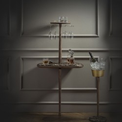 Барная консоль BAR (мрамор/латунь/орех)