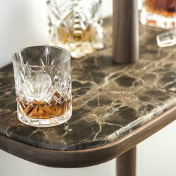 Барная консоль BAR (мрамор/латунь/орех)