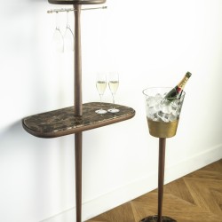 Барная консоль BAR (мрамор/латунь/орех)