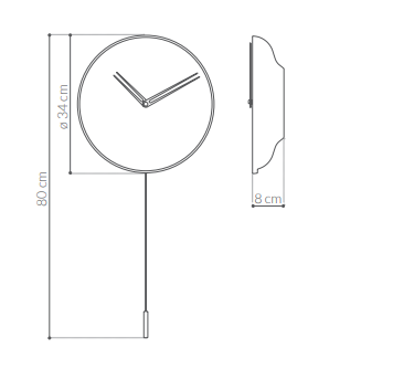 Часы Nomon SWING i (основа - орех/стрелки и маятник - полированная латунь). D=34см, H=80см