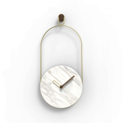 Часы Eslabon мрамор Calacatta Gold - латунь