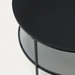 Gilda Журнальный столик из закаленного стекла и металла с матовой черной отделкой Ø 80 см