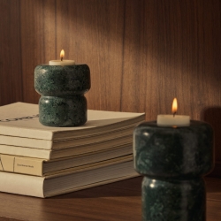 Signe маленкий подсвечник из зеленого мрамора 8 см