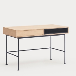 Письменный стол Yoko 1Dr шпон дуба с антрацитовыми ножками