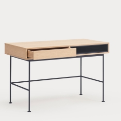 Письменный стол Yoko 1Dr шпон дуба с антрацитовыми ножками