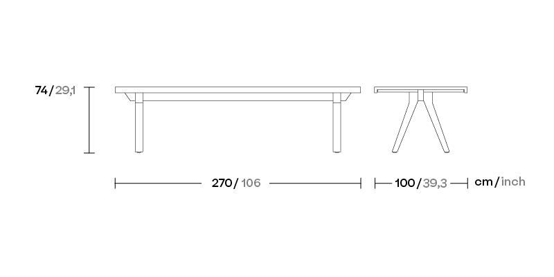 Обеденный стол Vieques алюмин.ножки KS4102700