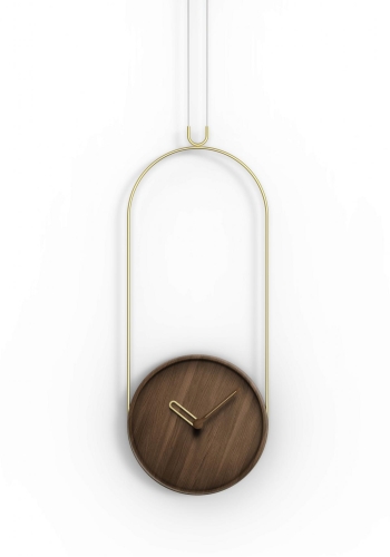 Часы настенные Colgante орех-латунь
