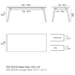 Прямоугольный деревянный стол Faz