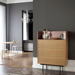 Комод Stockholm STH012/STH112 на черных ножках 29 см