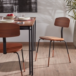 Стул Okay из черного металла, дерева ореха