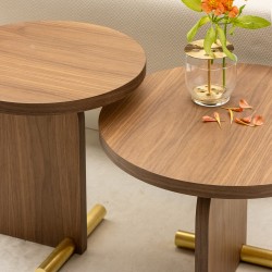 Стол MESAS NOVA 2 Walnut/Gold