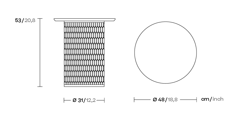 Столик Basket Ø48 мрамор KS1702000