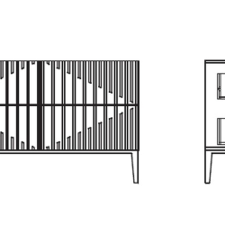 Комод MENORCA шпон ореха F (V36F), темно-серый матовый лак (P21)