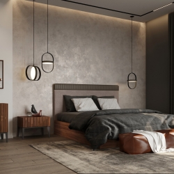 Комод MENORCA шпон ореха F (V36F), темно-серый матовый лак (P21)