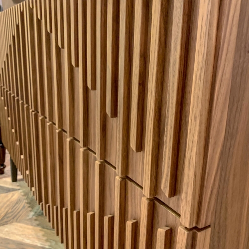 Комод MENORCA шпон ореха F (V36F), темно-серый матовый лак (P21)