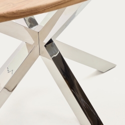 Овальный стол ARYA Argo из массива акации и нержавеющей стали 200x100