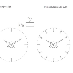 Часы Nomon PUNTOS SUSPENSIVOS 12i WHITE. (основа - хромированная сталь/деления и стрелки - белый лак) D=50см