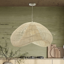 Подвесной светильник Sabah из белого ротанга 80CM