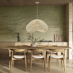 Подвесной светильник Sabah из белого ротанга 80CM