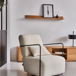 Кресло Gamer из белой ткани букле