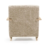 Кресло Meghan из бежевой синели и дерева с натуральной отделкой