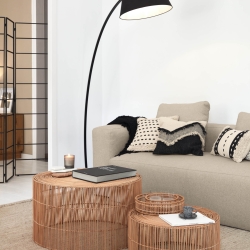 Набор Elmima из 2-х столиков из 100% ротанга с натуральной отделкой Ø 66 см и Ø 55 см