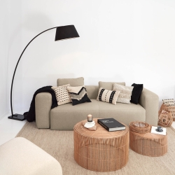 Набор Elmima из 2-х столиков из 100% ротанга с натуральной отделкой Ø 66 см и Ø 55 см