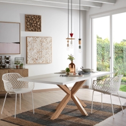 Стол Arya 160х100 натуральный, белый