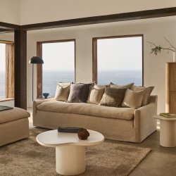 Macarella Журнальный столик из белого цемента 83 x 77 см