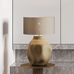 Настольная лампа Etho золотой металл + абажур 801011/46