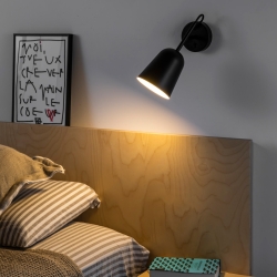 Настенный светильник STUDIO черный абажур 1xE14