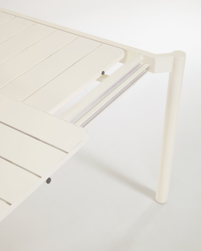 Раздвижной уличный стол Zaltana из алюминия светло-серого цвета, 140 (200) x 90