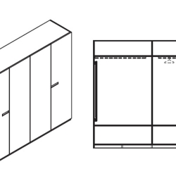 Гардероб VIGO глянцевый серо-бежевый лак