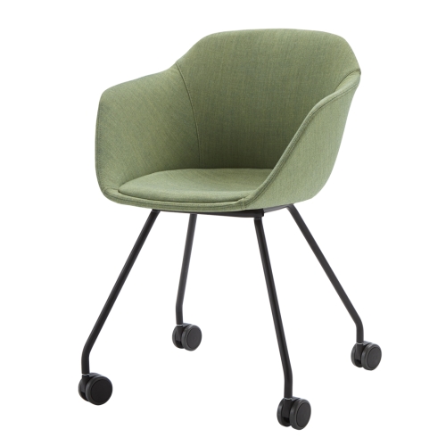 Кресло Taia с 4 ножками на роликах (однотонная обивка сиденья)
