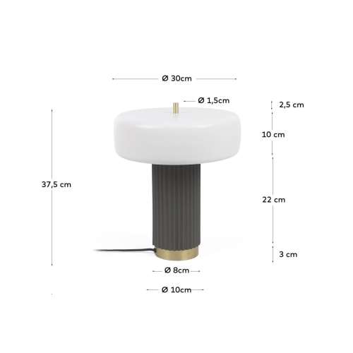 Металлическая настольная лампа Serenella окрашенная в белый и зеленый цвета