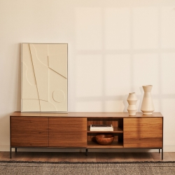 Vedrana Тумба под ТВ из орехового шпона со стальными ножками 195 x 55 см