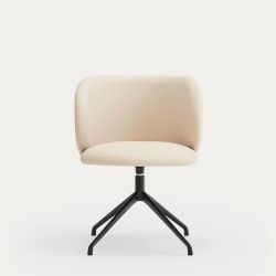 Поворотный стул Mogi с черными ножками бежевый