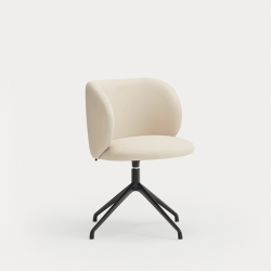 Поворотный стул Mogi с черными ножками бежевый