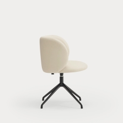 Поворотный стул Mogi с черными ножками бежевый