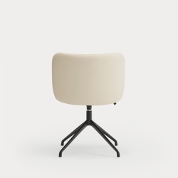 Поворотный стул Mogi с черными ножками бежевый