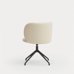 Поворотный стул Mogi с черными ножками бежевый