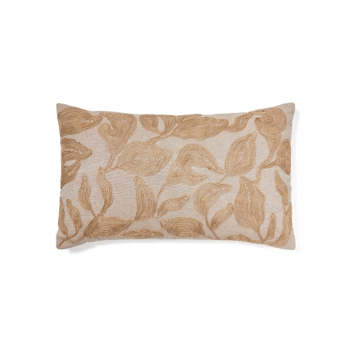 Чехол на подушку Sorima из бежевого хлопка и джута с вышивкой, 30 x 50 см