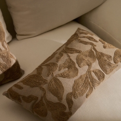 Чехол на подушку Sorima из бежевого хлопка и джута с вышивкой, 30 x 50 см