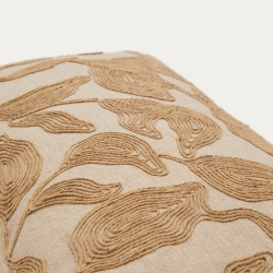 Чехол на подушку Sorima из бежевого хлопка и джута с вышивкой, 30 x 50 см