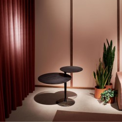 Столик поворотный Momentos Vaiven B черный ясень / мрамор Sahara Noir