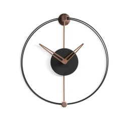 Часы Nomon NANO. (стрелки и детали - орех/корпус - черный фиберглас) D=28см, H=30см